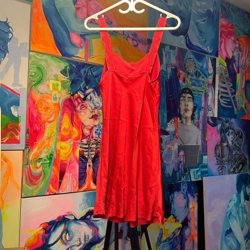 OLGA Vibrant Red Dress VINTAGE!!